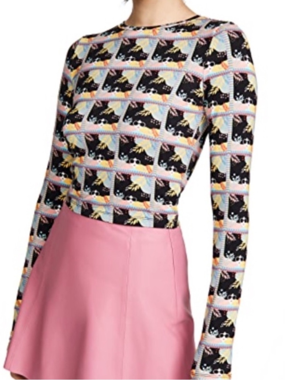 Alice + Olivia Delaina Stace Face Crop Top | Size Medium